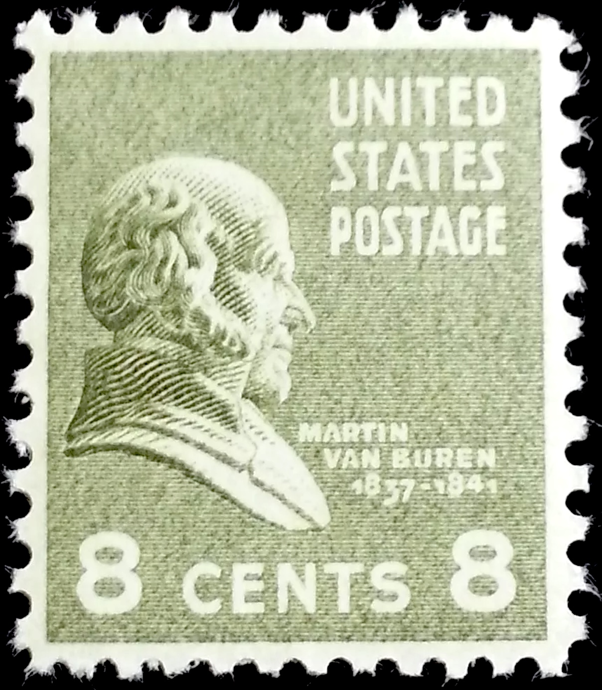 Martin Van Buren 8c stamp of 1938 (Scott #813) US presidents US postage stamp