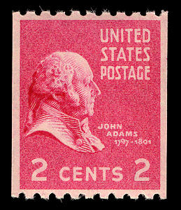 US presidents on US stamps John Adams 6c stamp