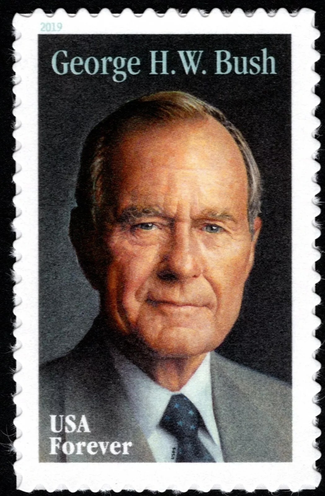 George H.W. Bush Forever stamp of 2019 (Scott #5393), US presidents on US stamps