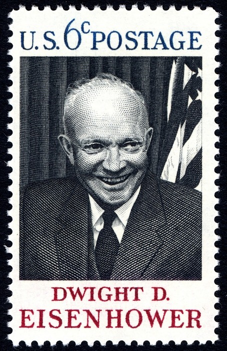 Dwight D. Eisenhower 6c stamp of 1969 (Scott #1383), US presidents on US stamps