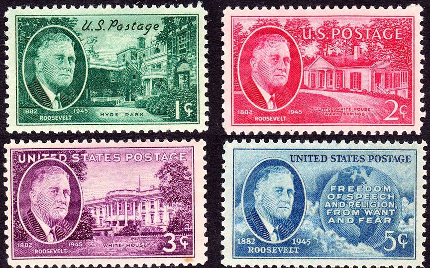 Franklin D. Roosevelt on stamps, US presidents on stamps