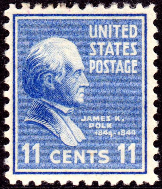James K. Polk 11c stamp of 1938, US Presidents on US stamps