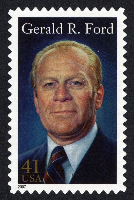Gerald Ford 41c stamp of 2007 (Scott #4199), US presidents on US stamps