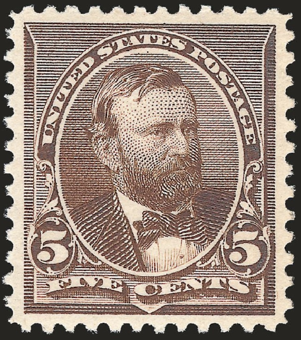 Ulysses S. Grant 5c brown stamp, US Presidents on US postage stamps
