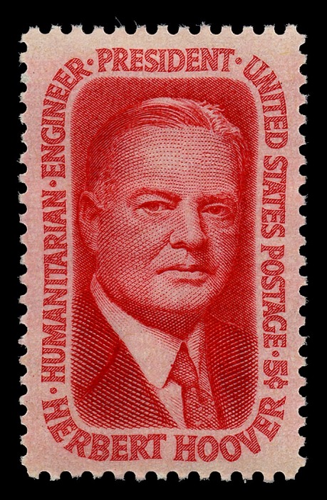 Herbert Hoover 5c stamp of 1965 (Scott #1269), US presidents on US stamps
