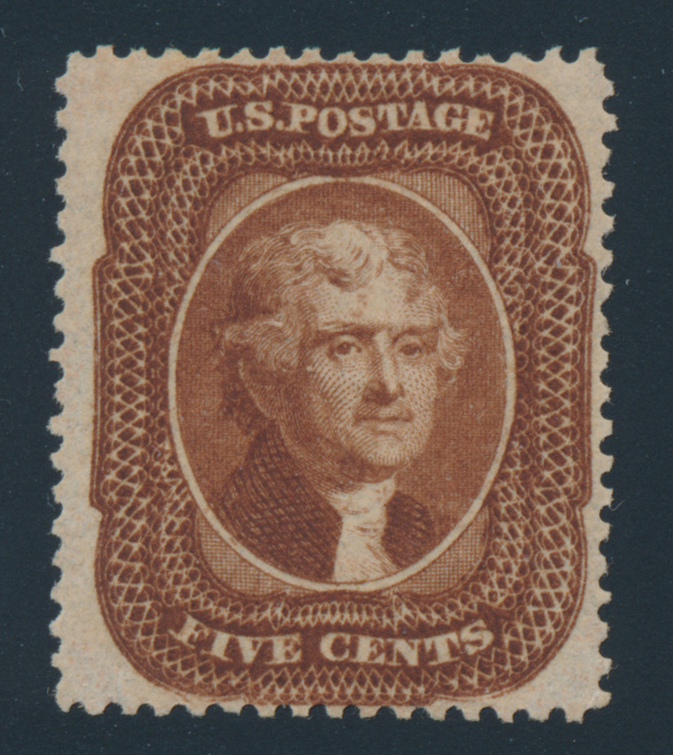 Thomas Jefferson 5c stamp Scott #12 US Presidents on US stamps