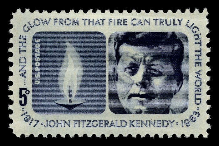 John F. Kennedy 5c stamp of 1964 (Scott #1246), US presidents on US stamps