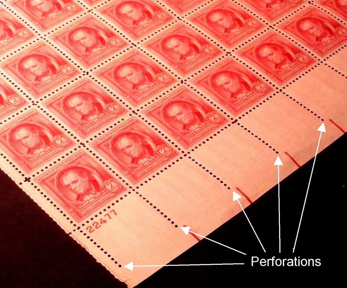 Stamp perforation and separation