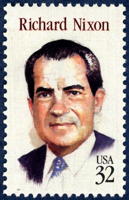Richard Nixon 32c stamp of 1995 (Scott #2955), US presidents on US stamps