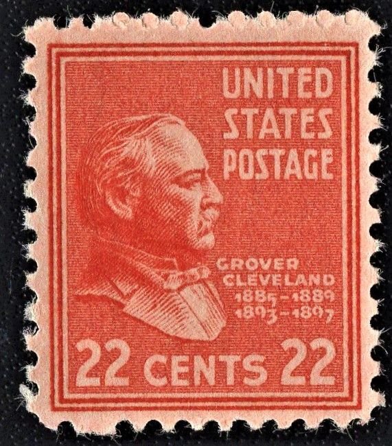 Grover Cleveland 22c red stamp (Scott #827), US presidents on US stamps