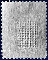 Reverse side of a stamp with F grill