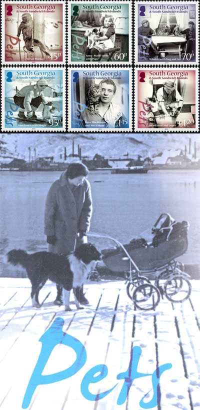 Pets on South Georgia stamps