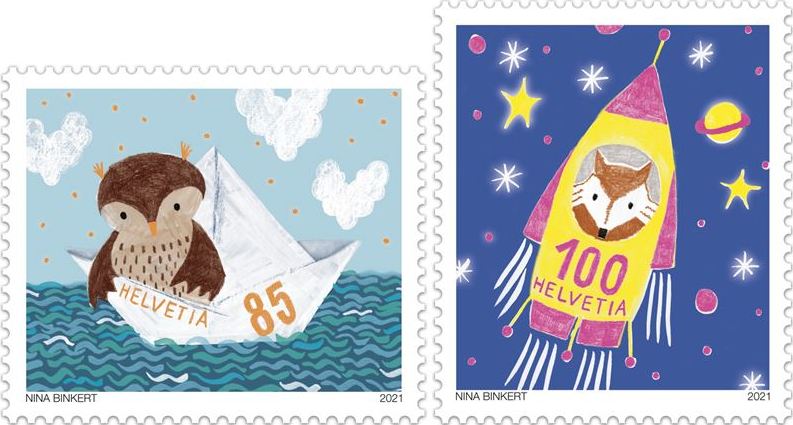 Animal messengers – two cute stamps introduced by Swiss Post!