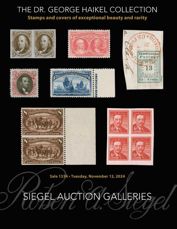 Robert A. Siegel, the Dr. George Haikel Collection, November 12th, 2024
