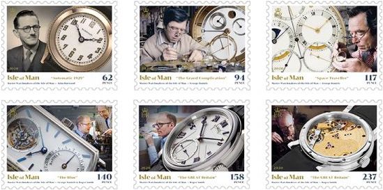 Isle of Man's contribution to watchmaking celebrated with 6 stamps!