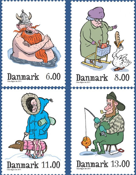 Winter tales 2 - news stamps from Denmark