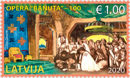 Latvia Post honors opera “Baņuta” with a stamp!
