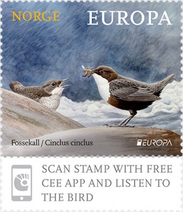 Norway's national bird appeared on Europa 2019 stamp