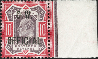 10p Dull Purple & Carmine O.W. Official sold for $27,000 at Siegel auction