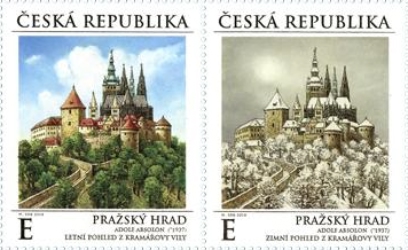 Czech Post issued two stamps featuring Prague Castle
