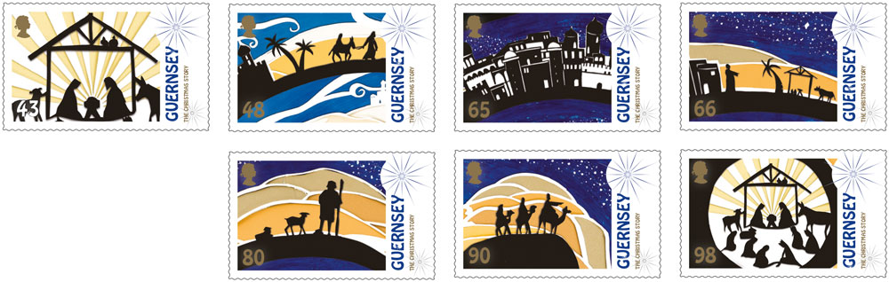 Guernsey Post introduced 7 stamps featuring the Nativity scenes!