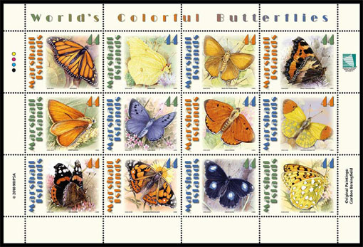 Butterflies on new stamps from Marshall Islands