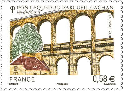 Aqueduct Bridge Arcueil-Cachan Stamp from France