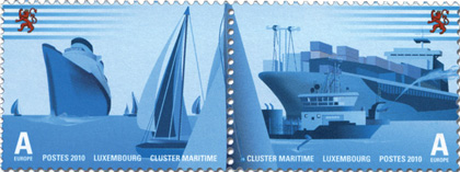 Ships and navigation stamps from Luxembourg