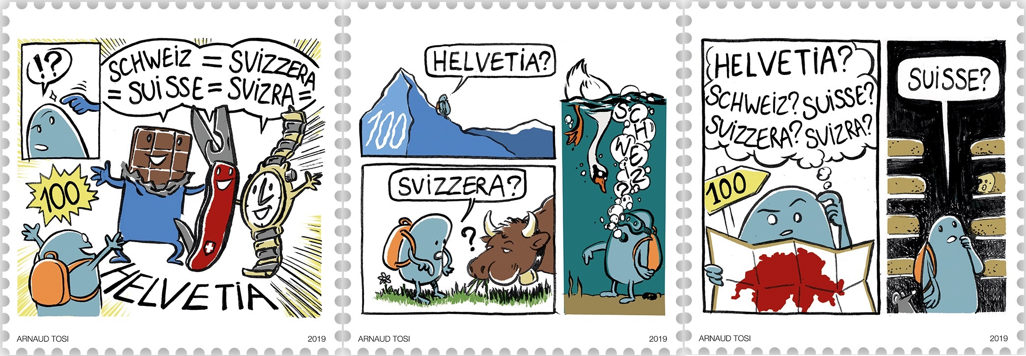 Fumetto Comic Festival – three new stamps released by Swiss Post