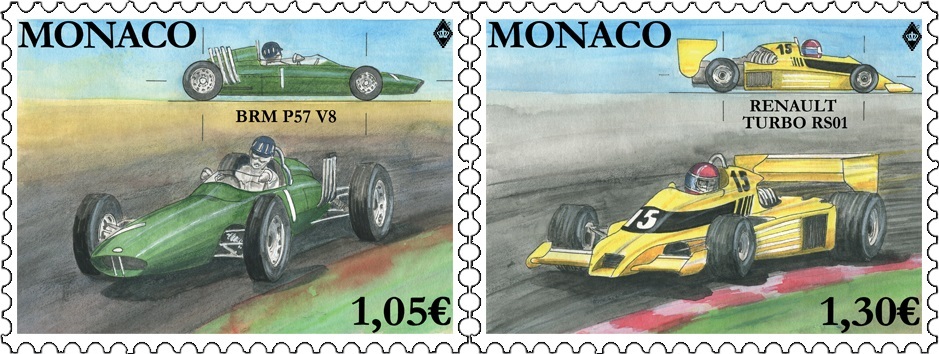 Legendary race cars – two stamps introduced by Monaco Post
