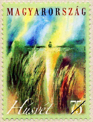 Easter postage stamp from Hungary