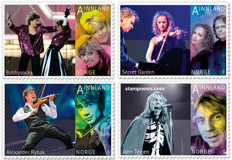 Four postage stamps to celebrate Eurovision 2010