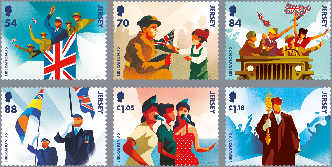 Six stamps celebrate the 75th anniversary of Jersey’s Liberation!
