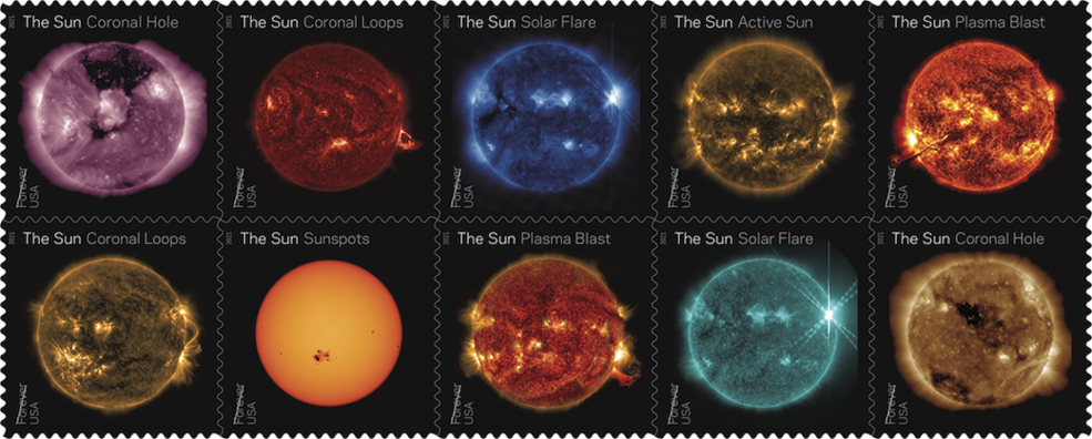 USPS revealed ten NASA sun science Forever stamps!