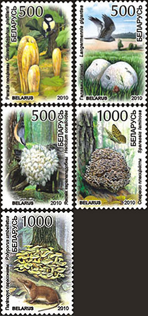 Mushroom postage stamps from Belarus