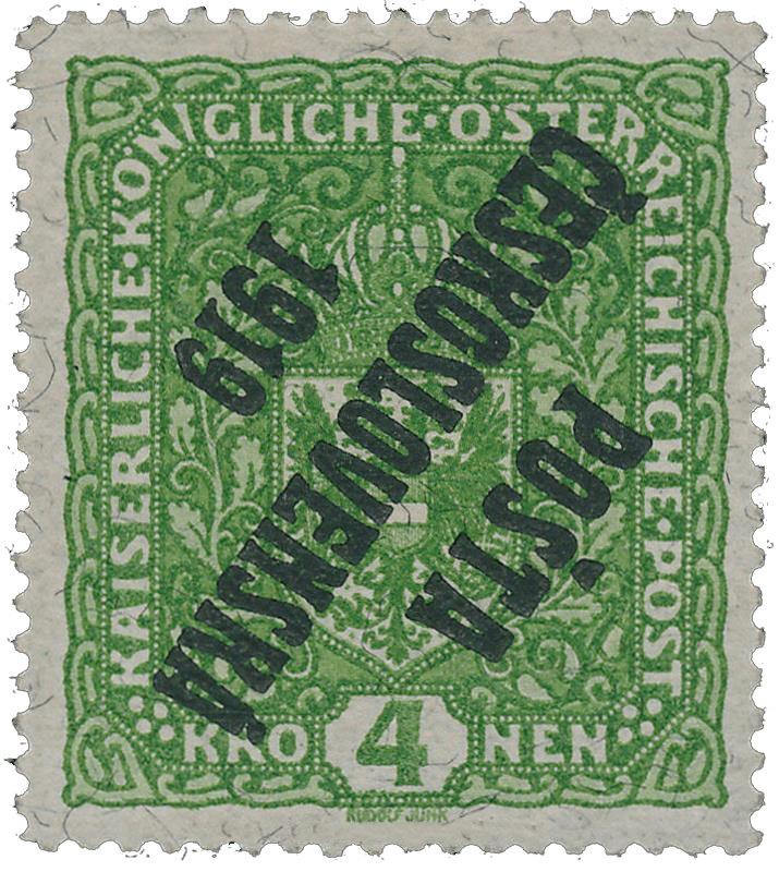 4K yellow-green on granite paper stamp, 1919