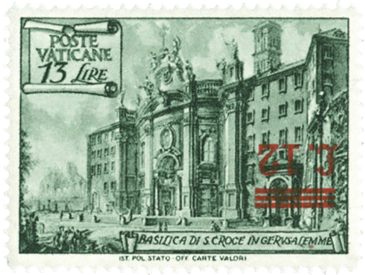 12L on 13L Basilica-type stamp, 1952