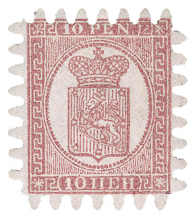 10p red brown on lilac error of color, 1866