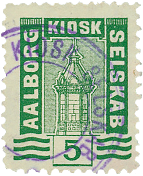 5ore green Aalborg Kiosk Company stamp, 1900