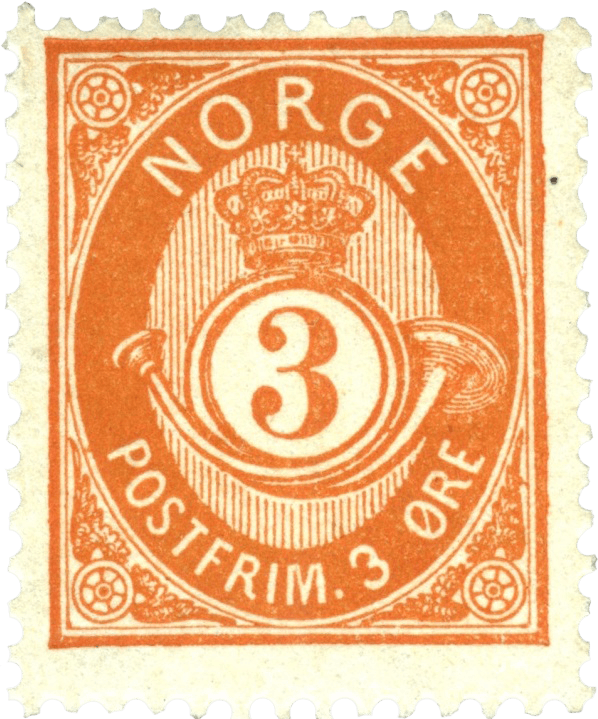 3 øre shaded Posthorn stamp, 1877