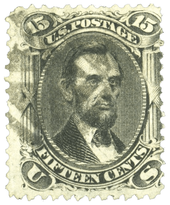 15c Abraham Lincoln Stempel, 1867 - seltene US-Briefmarke