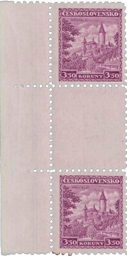 3.50K Krivoklat Castle vertical pair, 1932
