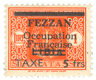 Fezzan postage due stamp, 1943