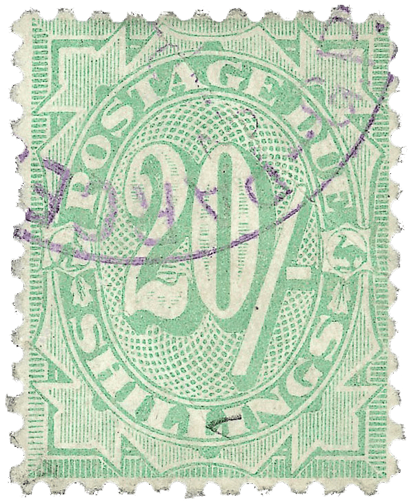 Die 20-shilling Portomarke, 1908