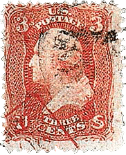 3c George Washington Briefmarke, 1867 - seltene US-Briefmarke