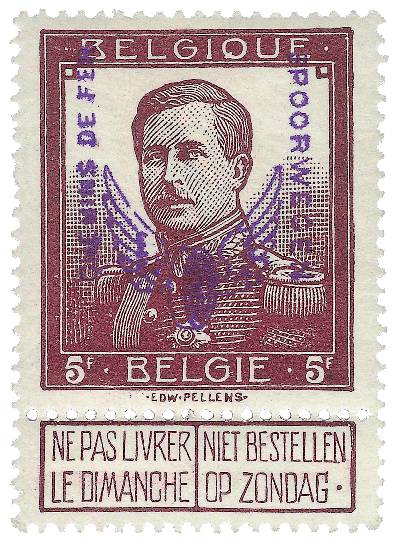 5fr plum stamp, 1915