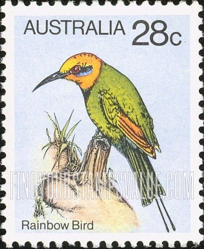 FindYourStampsValue: Rainbow bird, vertical: Bird Type of 1978