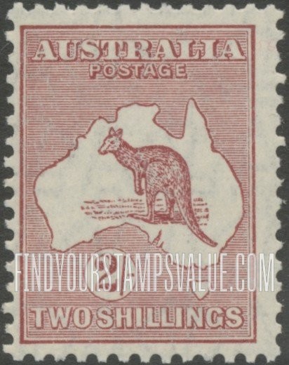 FindYourStampsValue: Kangaroo and Map: Type of 1913