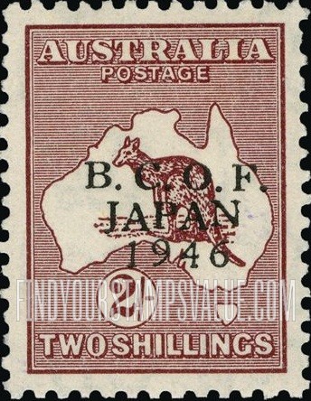 FindYourStampsValue: MILITARY - Kangaroo and Map: Overprinted in Black