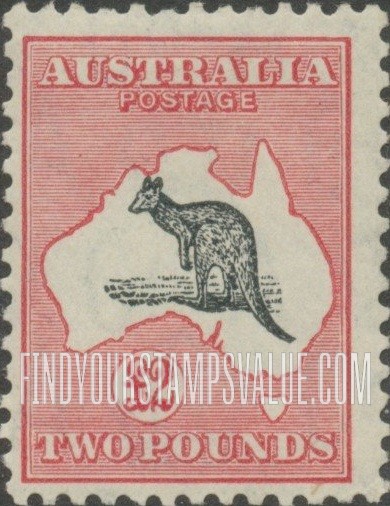 FindYourStampsValue: Kangaroo and Map: Types of 1913-1923 Issues